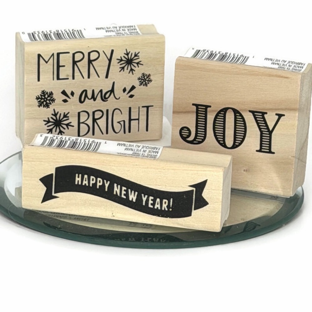 Holiday Wooden Stamps Lot of 3